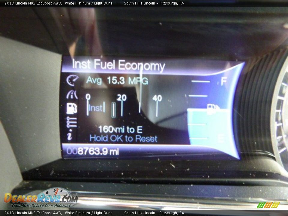 2013 Lincoln MKS EcoBoost AWD White Platinum / Light Dune Photo #24