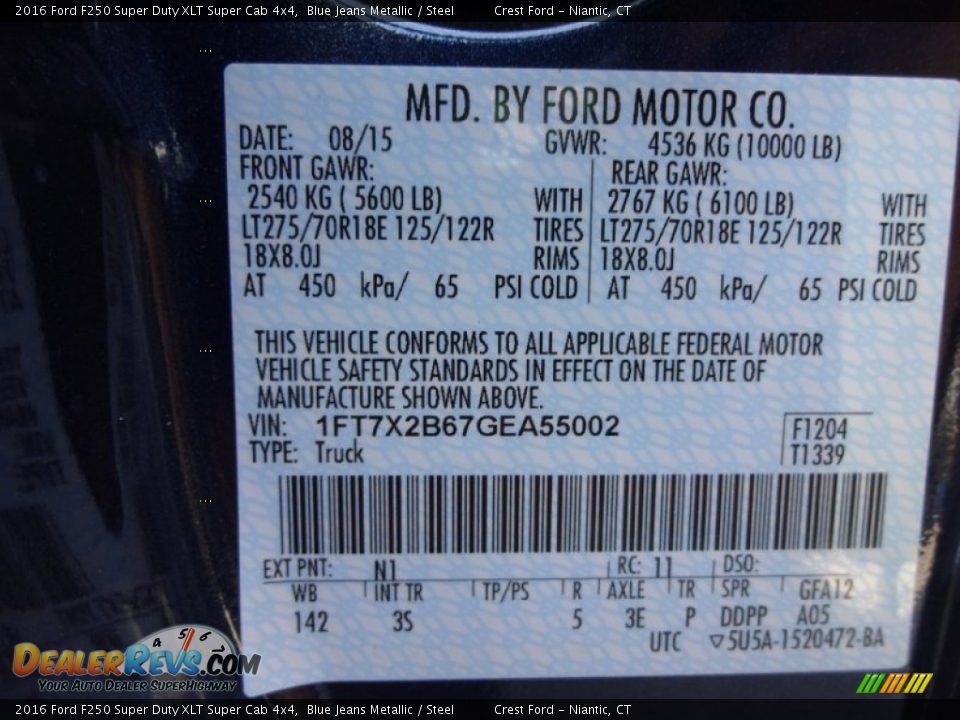 2016 Ford F250 Super Duty XLT Super Cab 4x4 Blue Jeans Metallic / Steel Photo #16