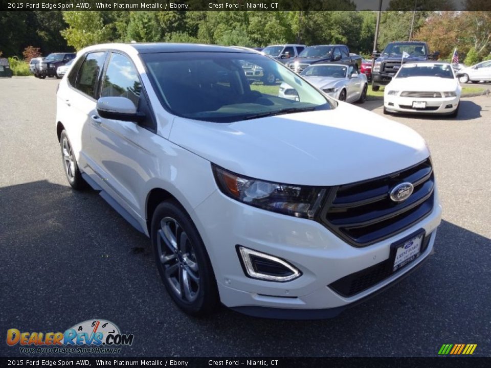2015 Ford Edge Sport AWD White Platinum Metallic / Ebony Photo #1