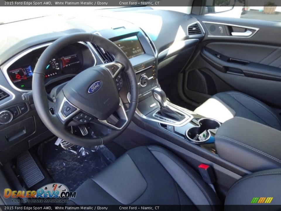 Ebony Interior - 2015 Ford Edge Sport AWD Photo #12