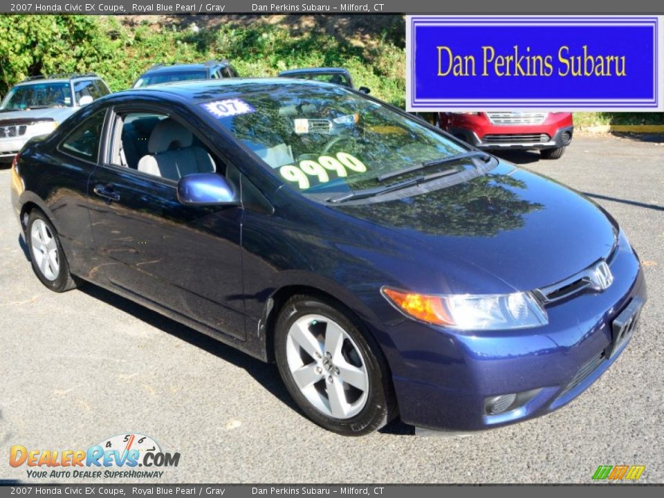 2007 Honda Civic EX Coupe Royal Blue Pearl / Gray Photo #1