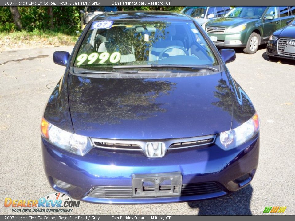 2007 Honda Civic EX Coupe Royal Blue Pearl / Gray Photo #2