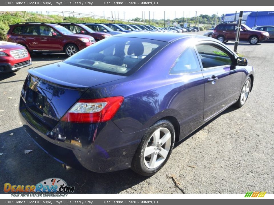 2007 Honda Civic EX Coupe Royal Blue Pearl / Gray Photo #6