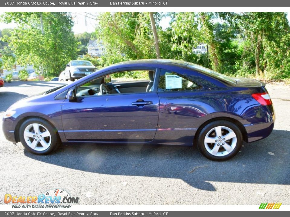 2007 Honda Civic EX Coupe Royal Blue Pearl / Gray Photo #10
