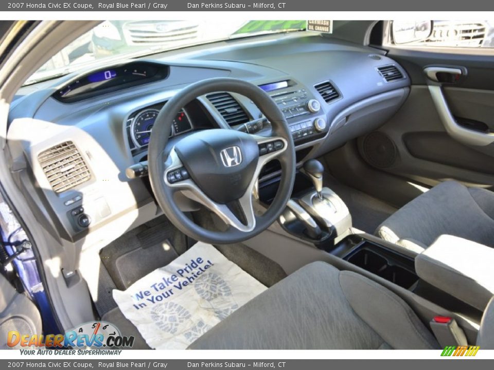 2007 Honda Civic EX Coupe Royal Blue Pearl / Gray Photo #11