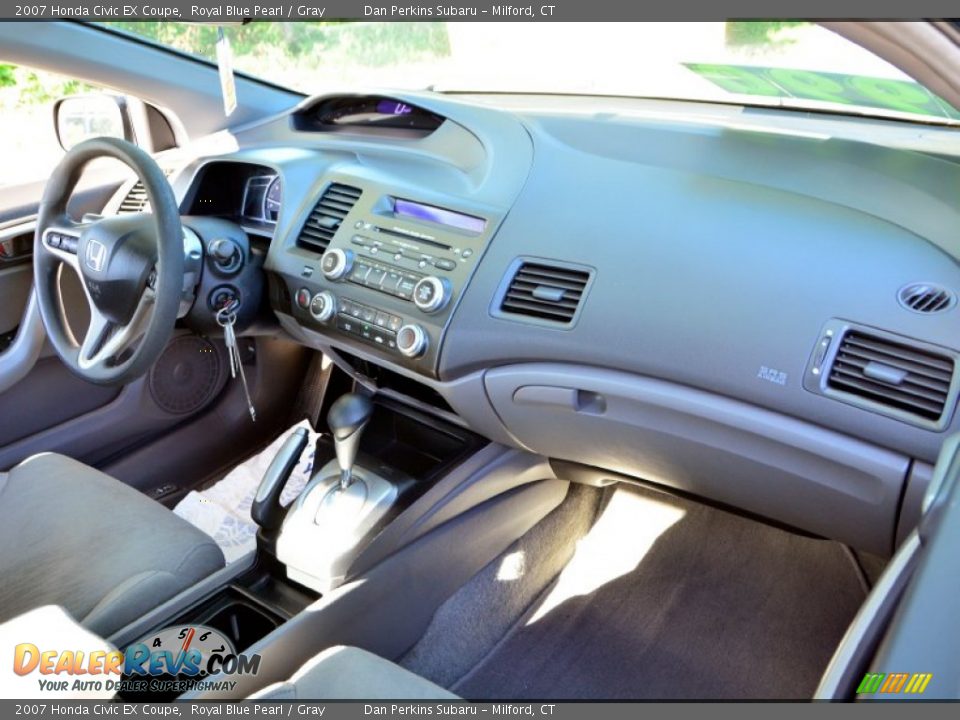 2007 Honda Civic EX Coupe Royal Blue Pearl / Gray Photo #13