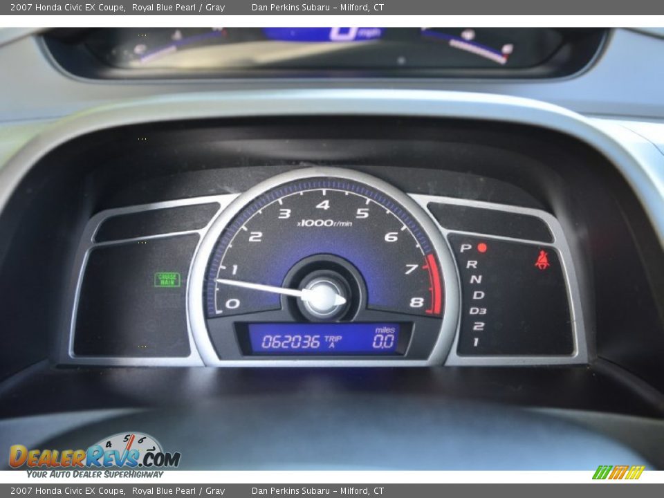 2007 Honda Civic EX Coupe Royal Blue Pearl / Gray Photo #14