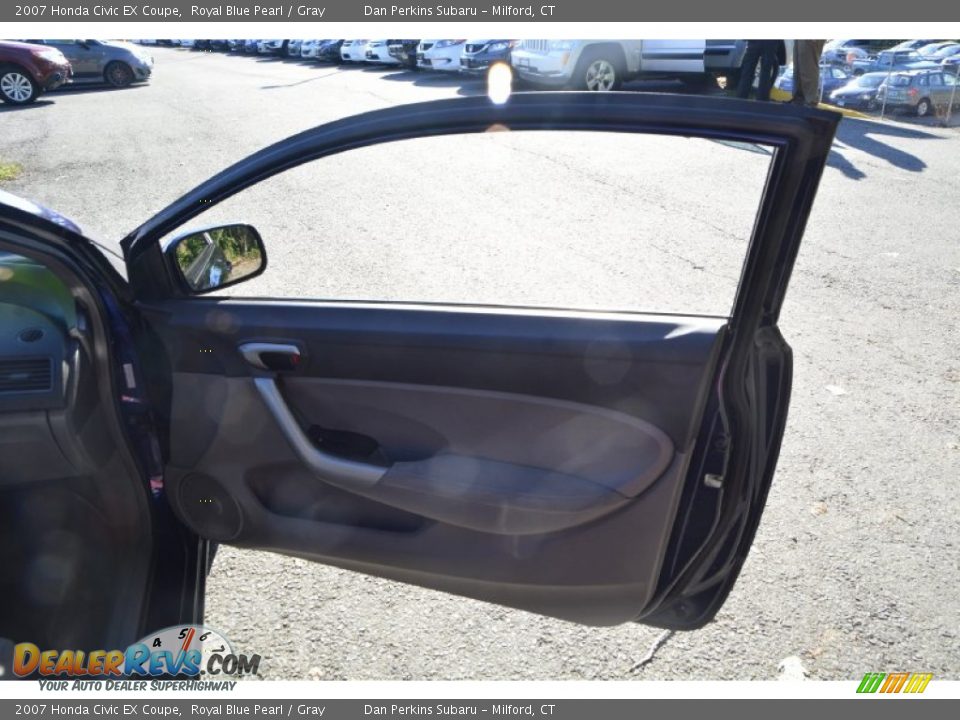 2007 Honda Civic EX Coupe Royal Blue Pearl / Gray Photo #17