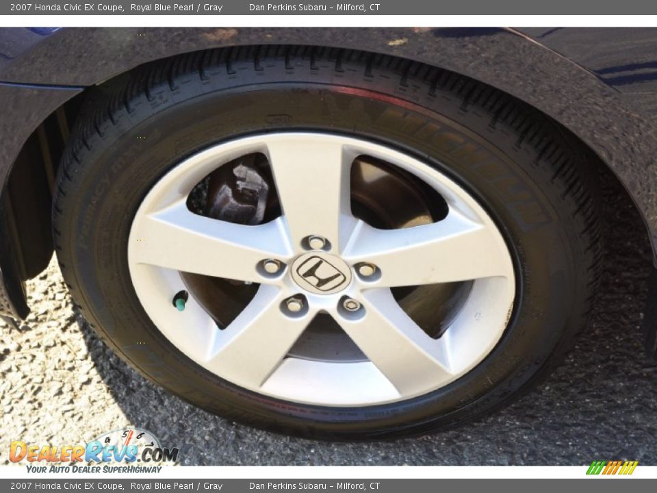 2007 Honda Civic EX Coupe Royal Blue Pearl / Gray Photo #19
