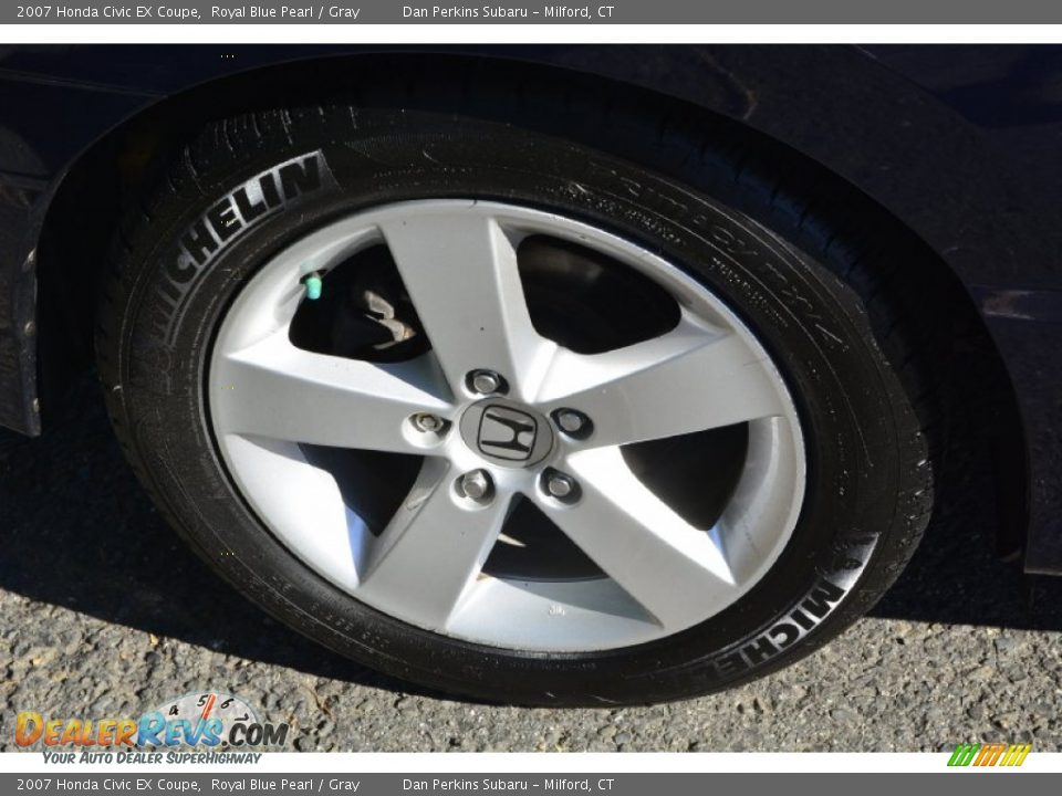 2007 Honda Civic EX Coupe Royal Blue Pearl / Gray Photo #21