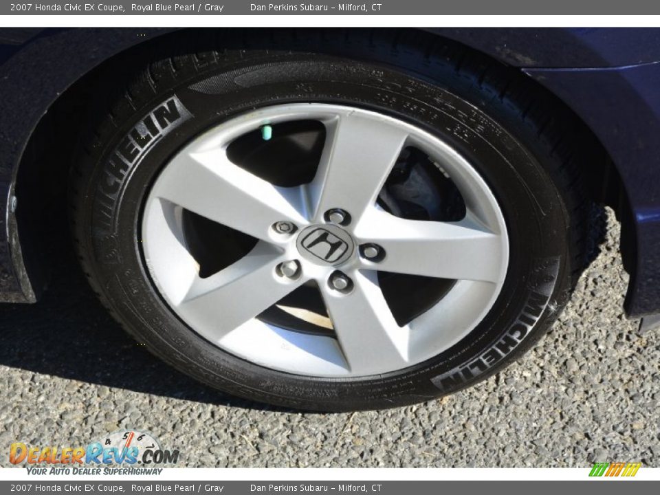 2007 Honda Civic EX Coupe Royal Blue Pearl / Gray Photo #22