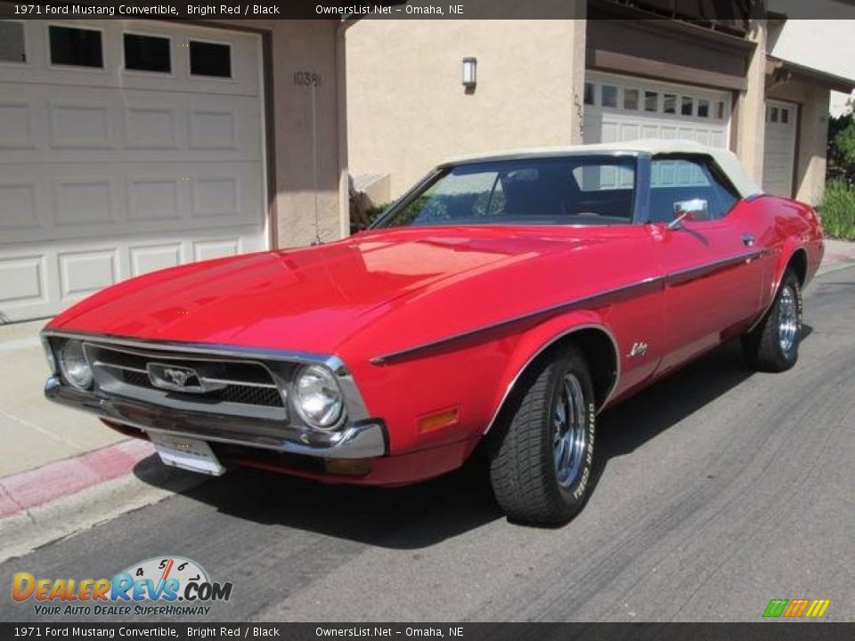 1971 Ford Mustang Convertible Bright Red / Black Photo #1