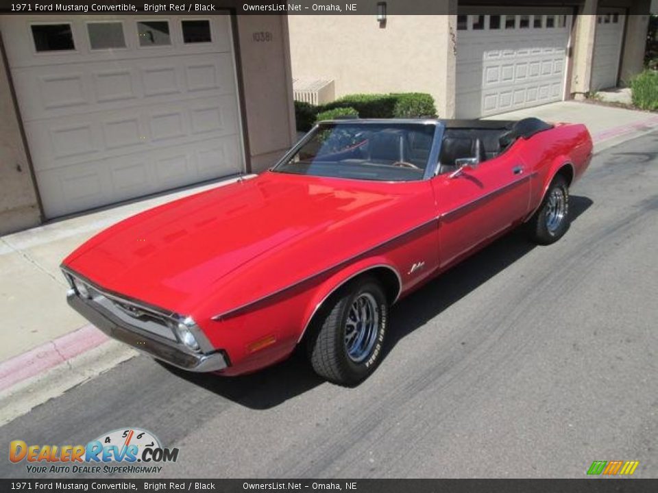 1971 Ford Mustang Convertible Bright Red / Black Photo #5