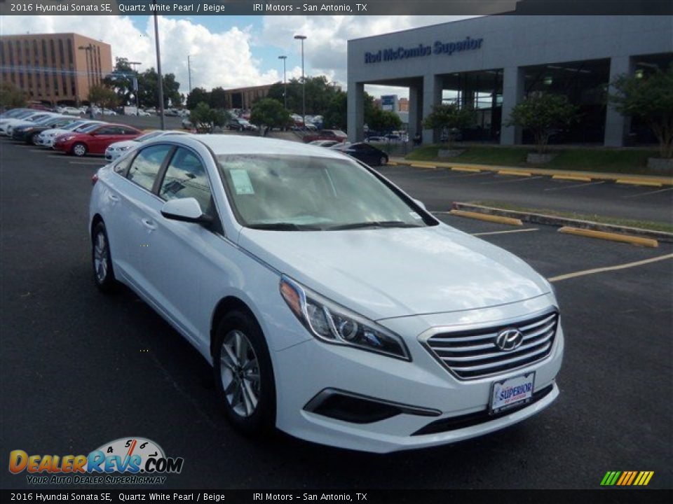 2016 Hyundai Sonata SE Quartz White Pearl / Beige Photo #1