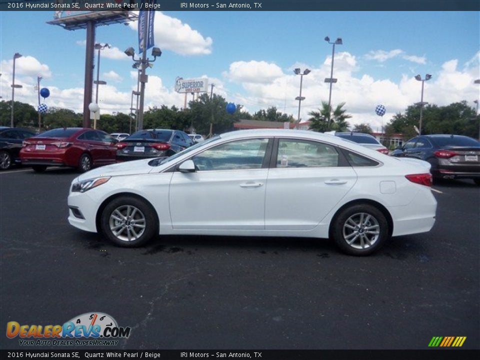 2016 Hyundai Sonata SE Quartz White Pearl / Beige Photo #8