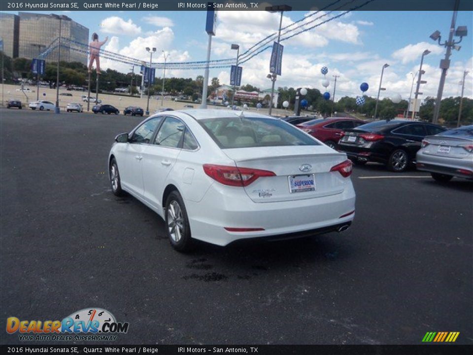 2016 Hyundai Sonata SE Quartz White Pearl / Beige Photo #9