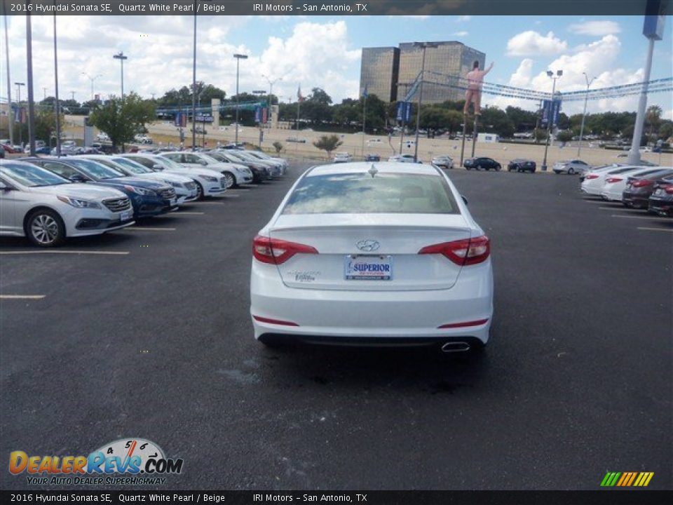 2016 Hyundai Sonata SE Quartz White Pearl / Beige Photo #10