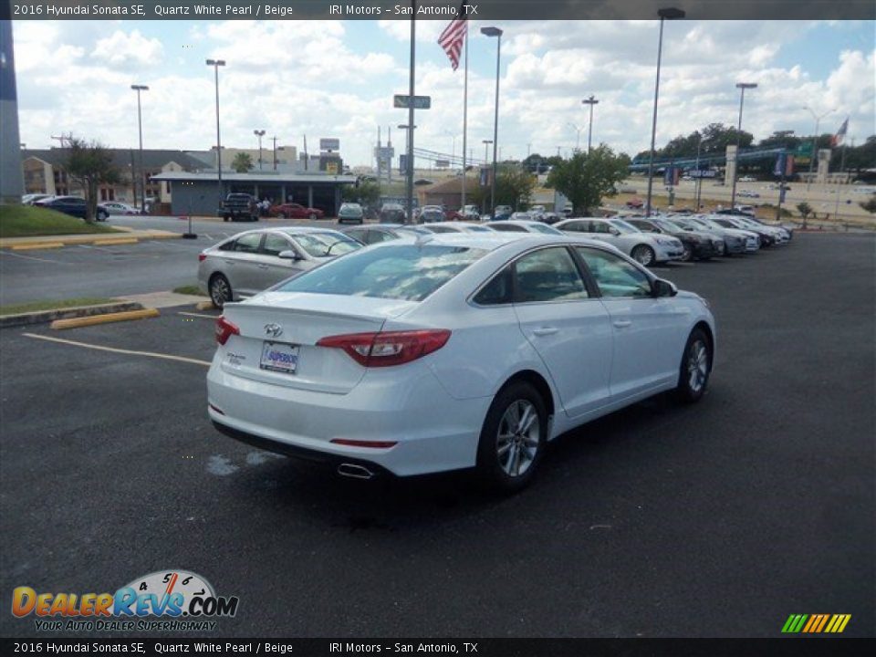 2016 Hyundai Sonata SE Quartz White Pearl / Beige Photo #11