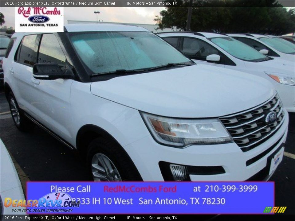 2016 Ford Explorer XLT Oxford White / Medium Light Camel Photo #1