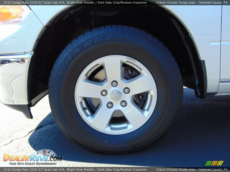 2012 Dodge Ram 1500 SLT Quad Cab 4x4 Bright Silver Metallic / Dark Slate Gray/Medium Graystone Photo #12