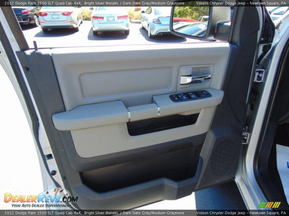 2012 Dodge Ram 1500 SLT Quad Cab 4x4 Bright Silver Metallic / Dark Slate Gray/Medium Graystone Photo #14