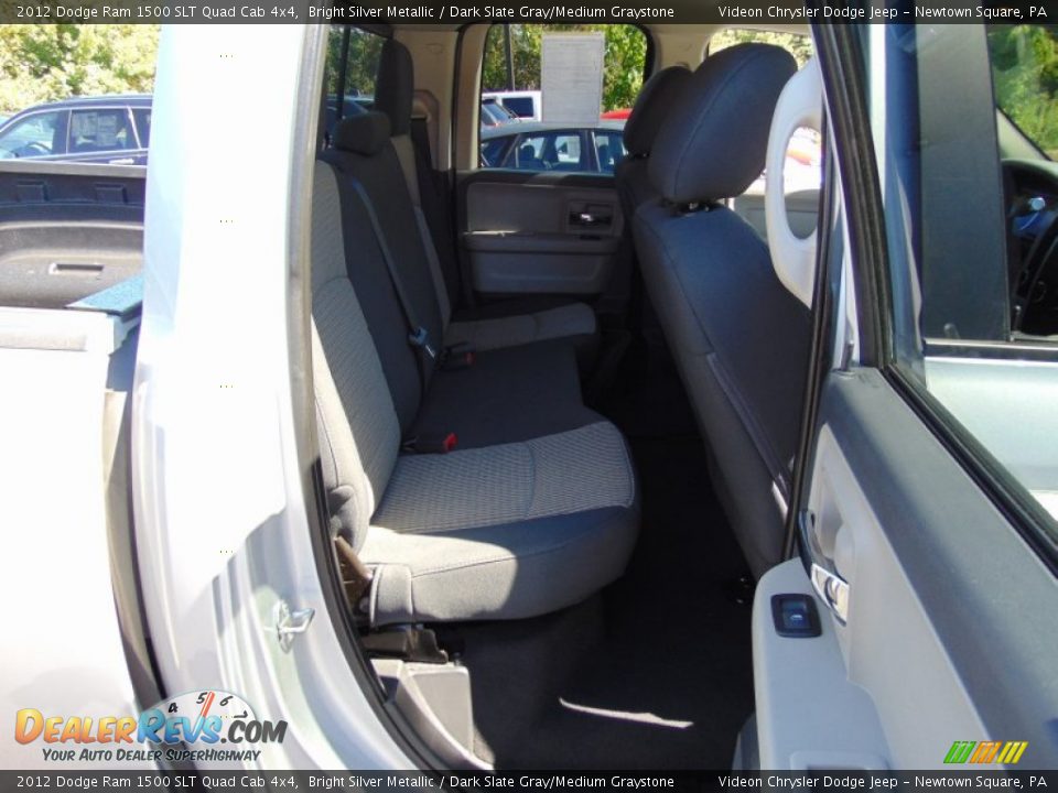 2012 Dodge Ram 1500 SLT Quad Cab 4x4 Bright Silver Metallic / Dark Slate Gray/Medium Graystone Photo #22