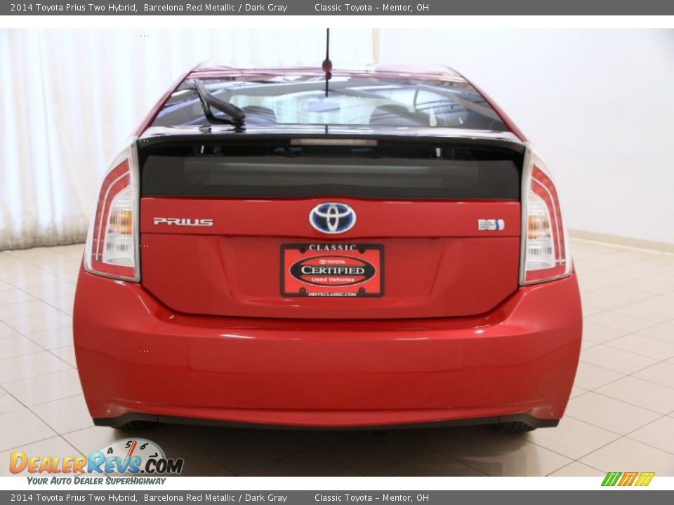 2014 Toyota Prius Two Hybrid Barcelona Red Metallic / Dark Gray Photo #14