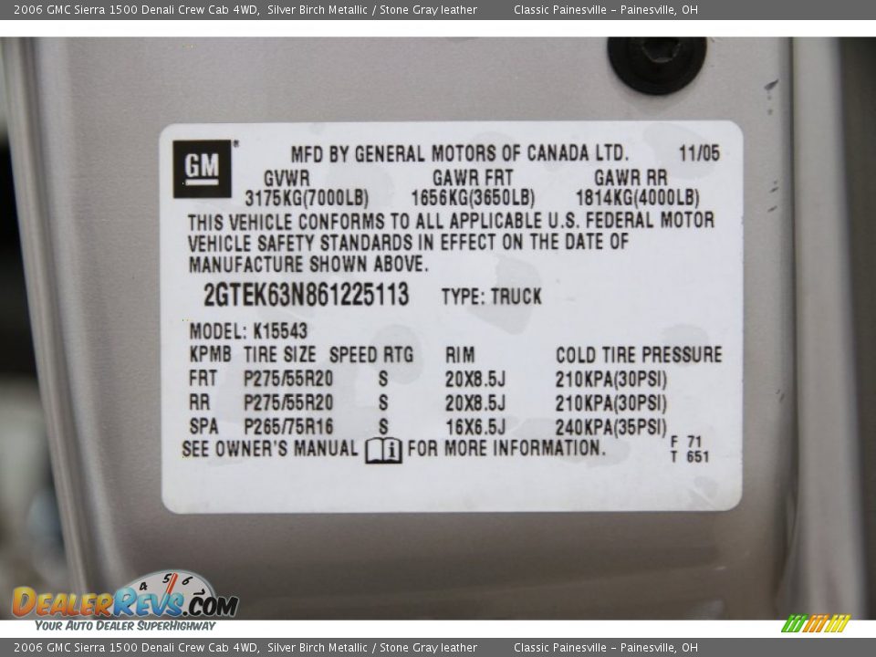 2006 GMC Sierra 1500 Denali Crew Cab 4WD Silver Birch Metallic / Stone Gray leather Photo #16