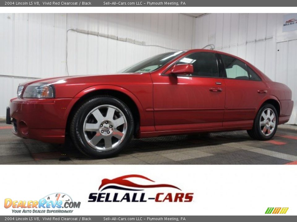 2004 Lincoln LS V8 Vivid Red Clearcoat / Black Photo #1