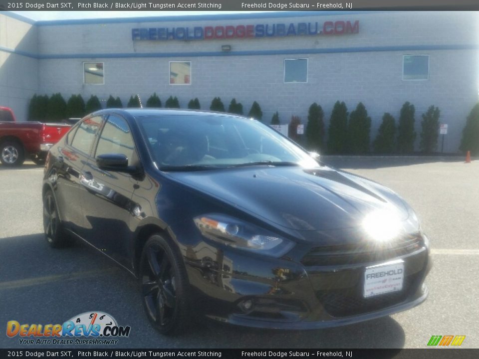 2015 Dodge Dart SXT Pitch Black / Black/Light Tungsten Accent Stitching Photo #1