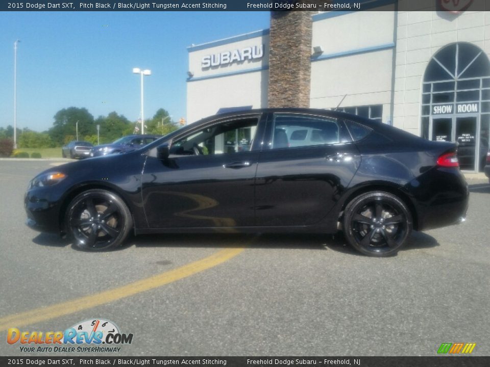 2015 Dodge Dart SXT Pitch Black / Black/Light Tungsten Accent Stitching Photo #6