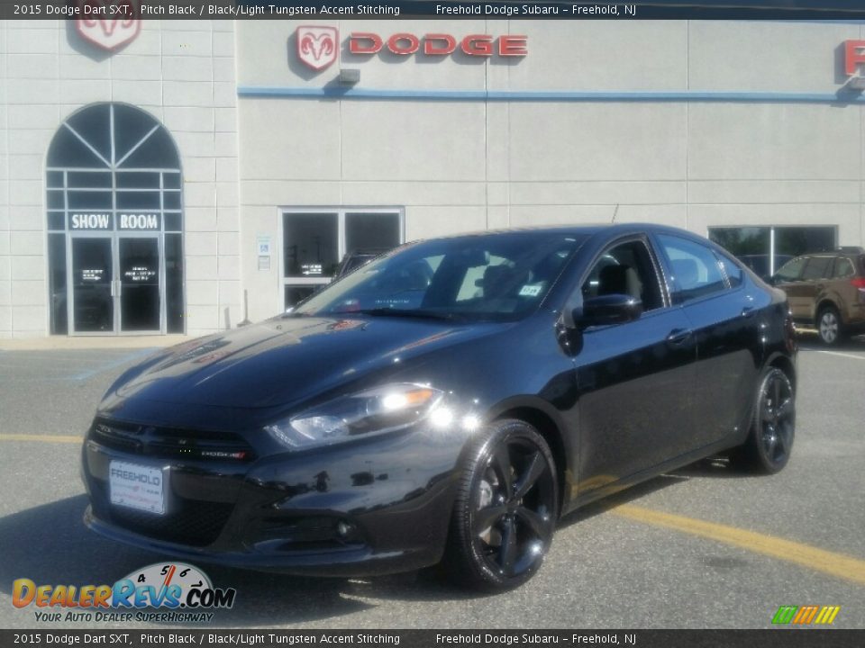 2015 Dodge Dart SXT Pitch Black / Black/Light Tungsten Accent Stitching Photo #7