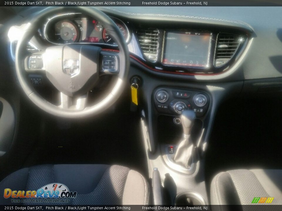 2015 Dodge Dart SXT Pitch Black / Black/Light Tungsten Accent Stitching Photo #11