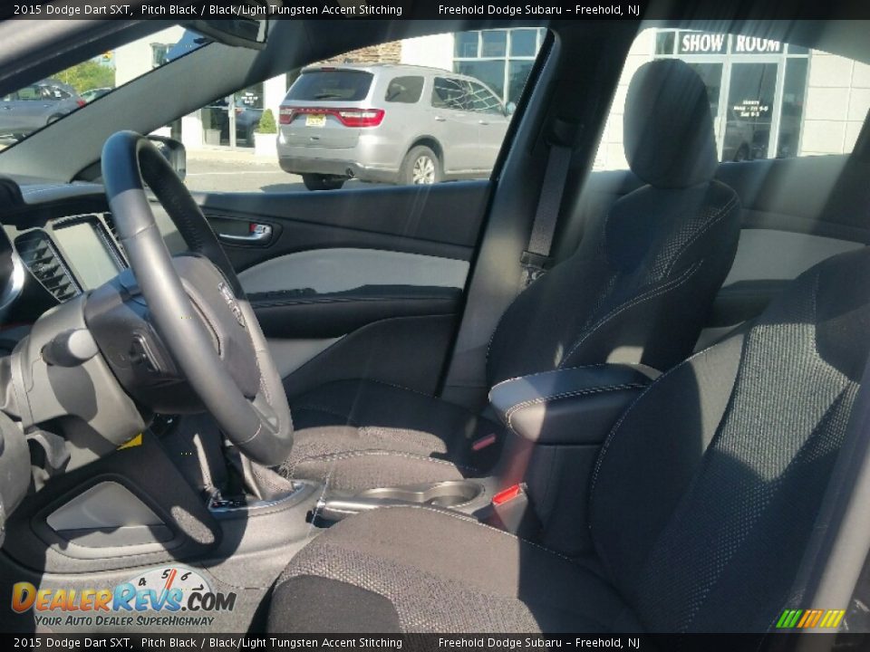 2015 Dodge Dart SXT Pitch Black / Black/Light Tungsten Accent Stitching Photo #14