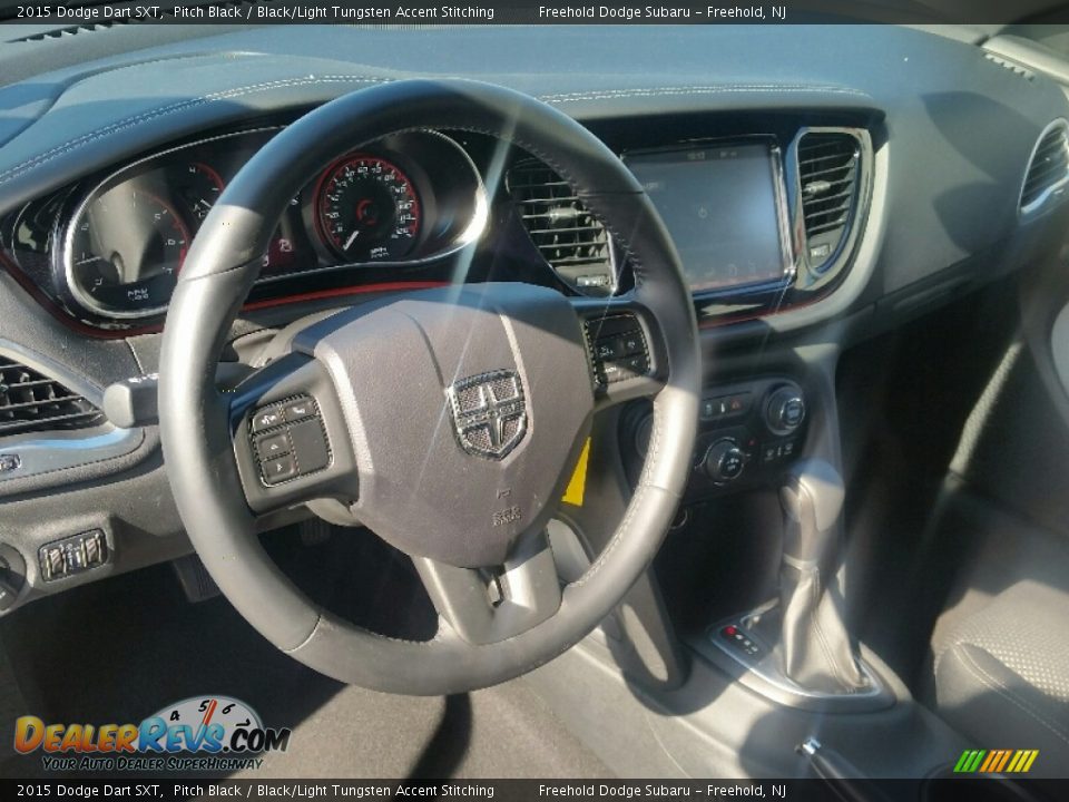2015 Dodge Dart SXT Pitch Black / Black/Light Tungsten Accent Stitching Photo #15