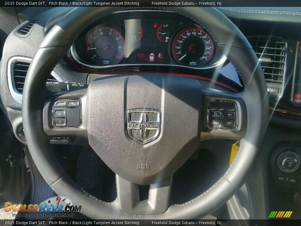 2015 Dodge Dart SXT Pitch Black / Black/Light Tungsten Accent Stitching Photo #16