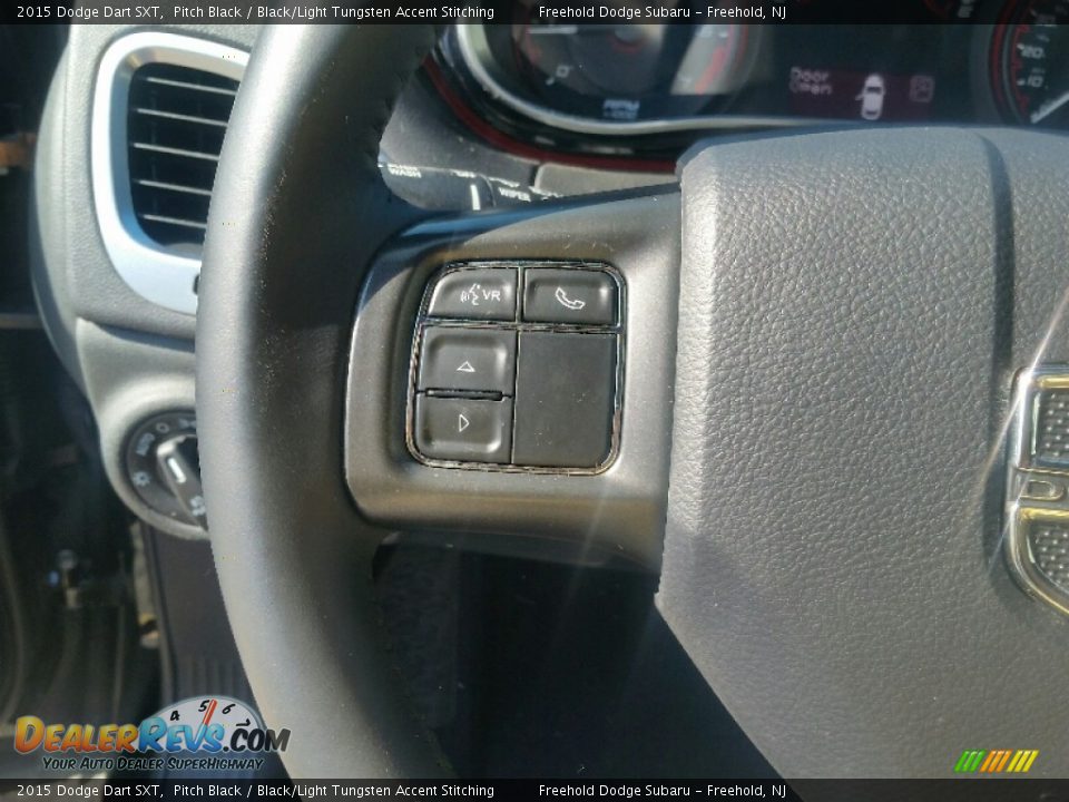 2015 Dodge Dart SXT Pitch Black / Black/Light Tungsten Accent Stitching Photo #17
