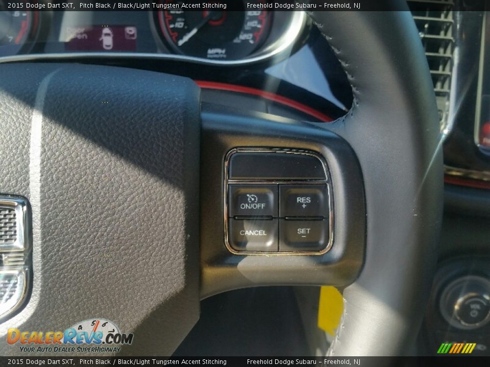 2015 Dodge Dart SXT Pitch Black / Black/Light Tungsten Accent Stitching Photo #18