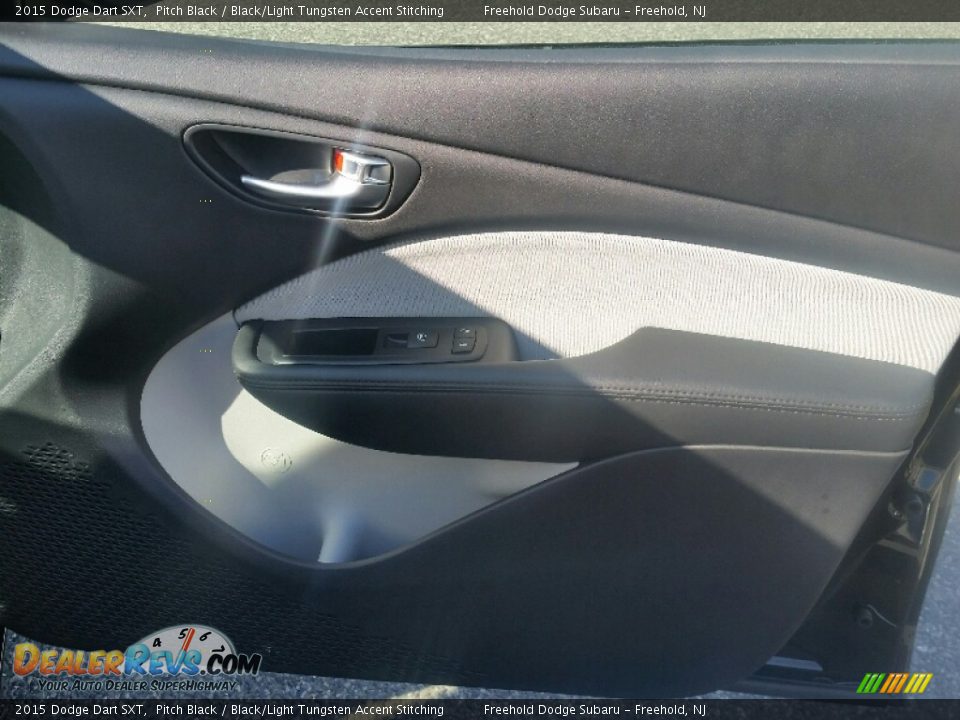 2015 Dodge Dart SXT Pitch Black / Black/Light Tungsten Accent Stitching Photo #25