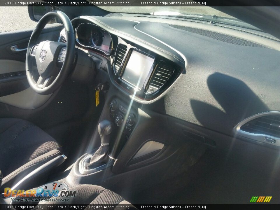 2015 Dodge Dart SXT Pitch Black / Black/Light Tungsten Accent Stitching Photo #26