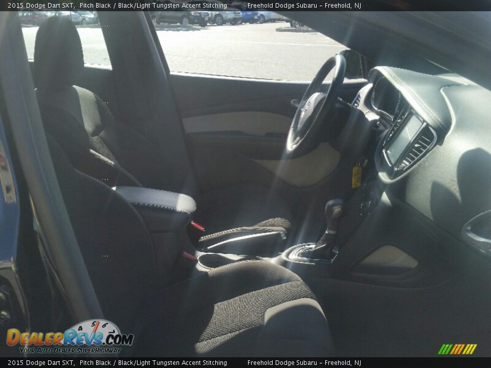 2015 Dodge Dart SXT Pitch Black / Black/Light Tungsten Accent Stitching Photo #27