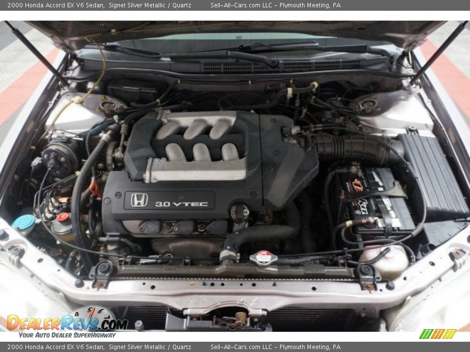 2000 Honda Accord EX V6 Sedan Signet Silver Metallic / Quartz Photo #33