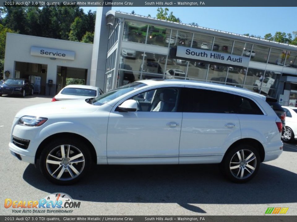2013 Audi Q7 3.0 TDI quattro Glacier White Metallic / Limestone Gray Photo #2