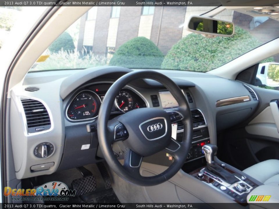 2013 Audi Q7 3.0 TDI quattro Glacier White Metallic / Limestone Gray Photo #19