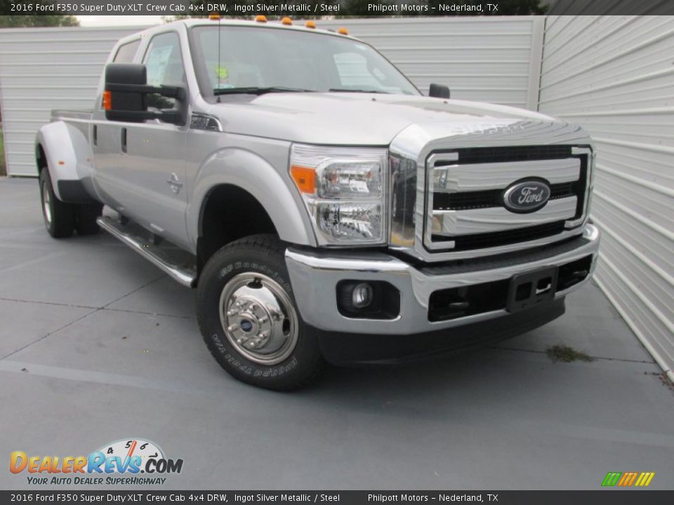 2016 Ford F350 Super Duty XLT Crew Cab 4x4 DRW Ingot Silver Metallic / Steel Photo #2