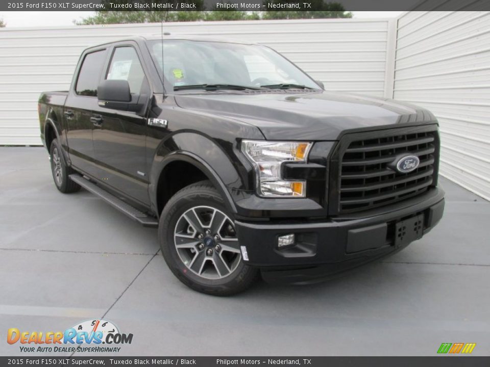 2015 Ford F150 XLT SuperCrew Tuxedo Black Metallic / Black Photo #1