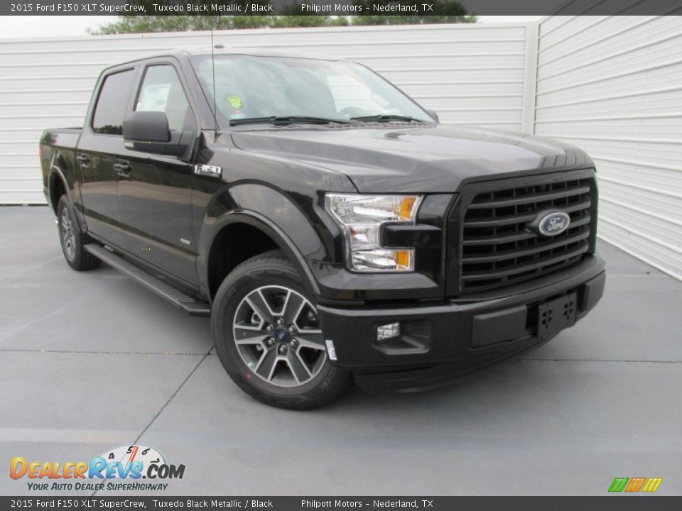 2015 Ford F150 XLT SuperCrew Tuxedo Black Metallic / Black Photo #2