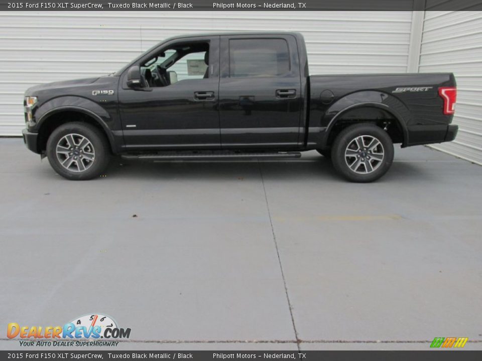 2015 Ford F150 XLT SuperCrew Tuxedo Black Metallic / Black Photo #6