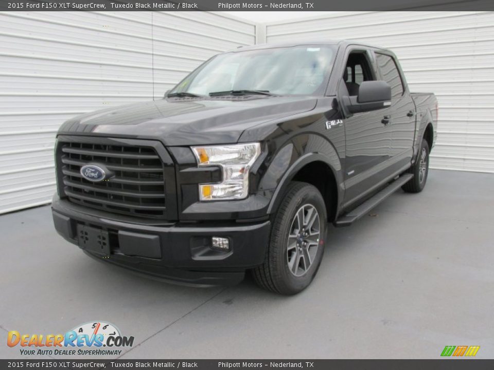 2015 Ford F150 XLT SuperCrew Tuxedo Black Metallic / Black Photo #7