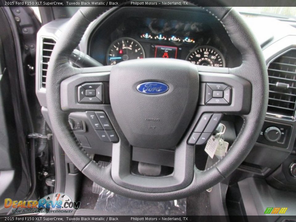 2015 Ford F150 XLT SuperCrew Tuxedo Black Metallic / Black Photo #32